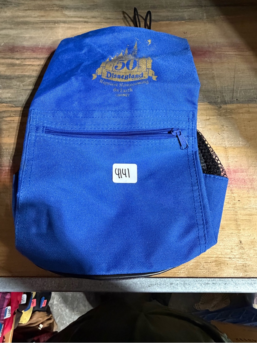 #4141-Disney 50th Anniversary Blue Drawstring Backpack